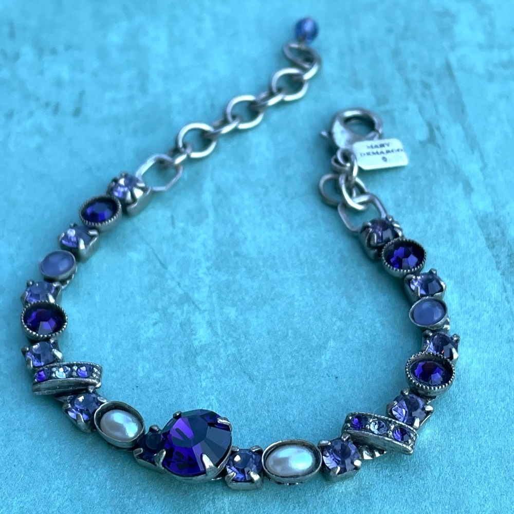 Mary Demarco purple & antique Silver Bracelet